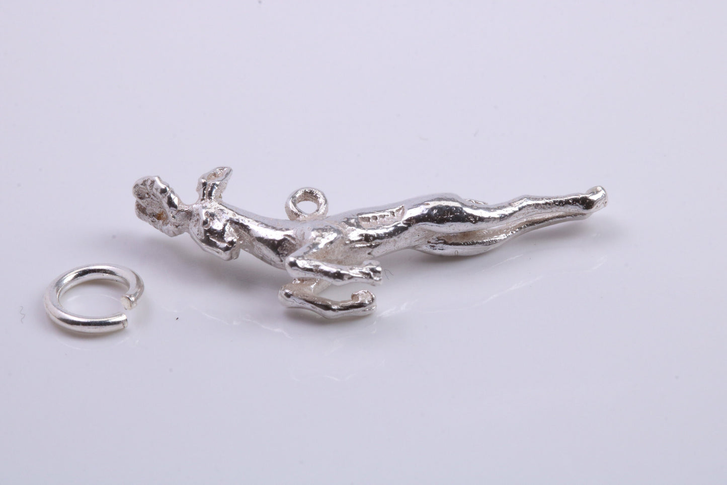 Jumping Gazelle Charm, Traditional Charm, Made from Solid 925 Grade Sterling Silver, Complete with Attachment Link