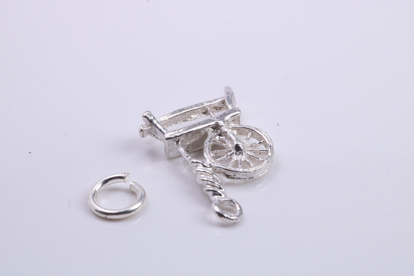 Yarn Spinning Wheel Charm, Traditional Charm, Made from Solid 925 Grade Sterling Silver, Complete with Attachment Link