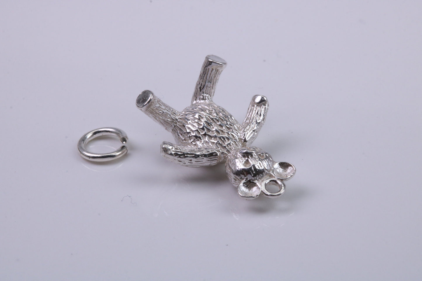 Teddy Bear Charm, Traditional Charm, Made from Solid 925 Grade Sterling Silver, Complete with Attachment Link
