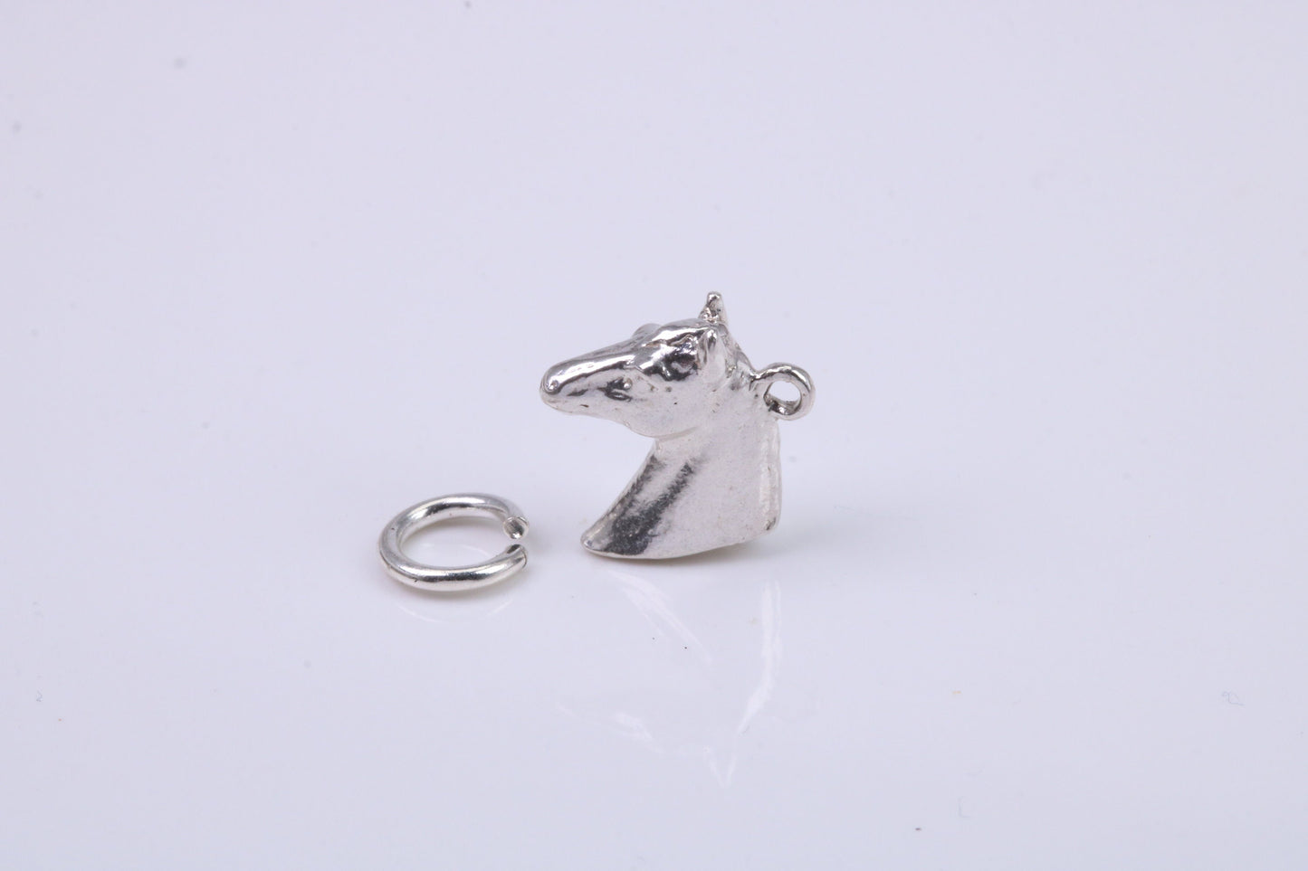 Horse Head Charm, Traditional Charm, Made from Solid 925 Grade Sterling Silver, Complete with Attachment Link