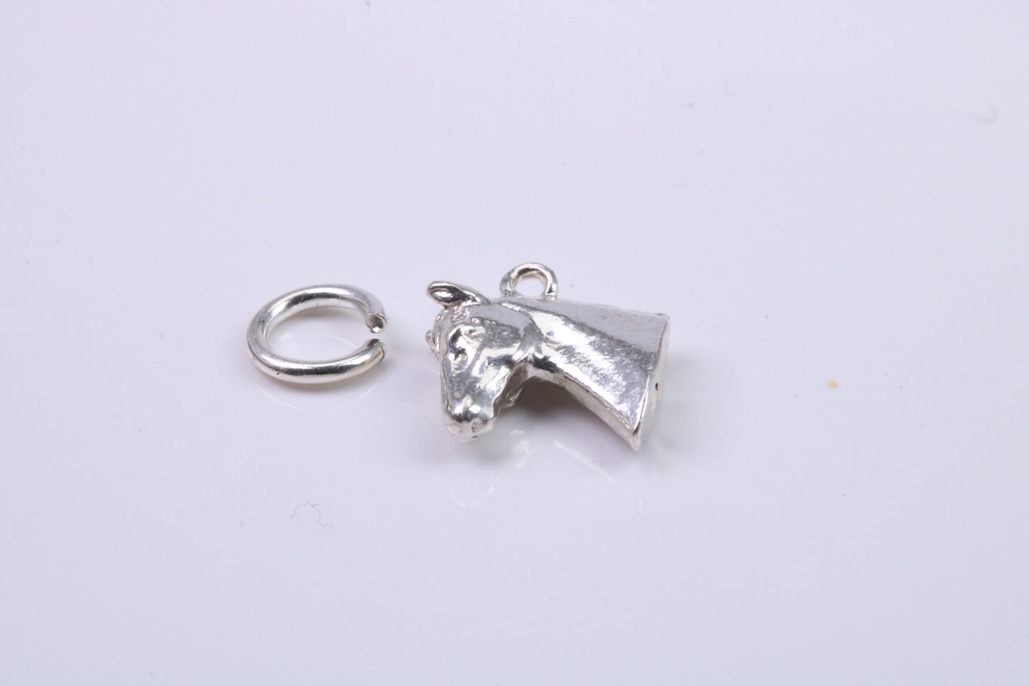 Horse Head Charm, Traditional Charm, Made from Solid 925 Grade Sterling Silver, Complete with Attachment Link