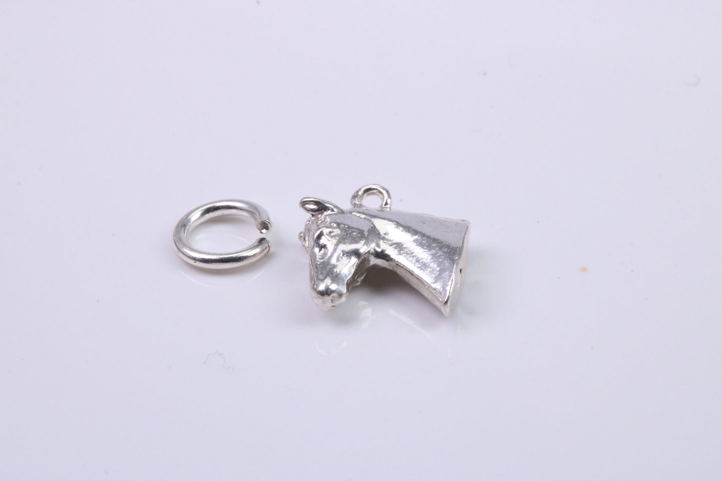 Horse Head Charm, Traditional Charm, Made from Solid 925 Grade Sterling Silver, Complete with Attachment Link