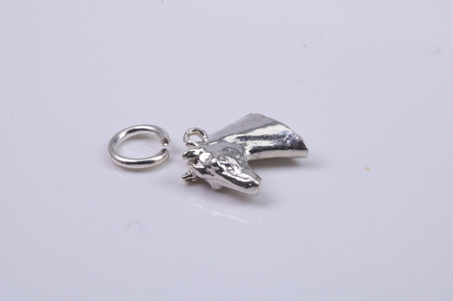 Horse Head Charm, Traditional Charm, Made from Solid 925 Grade Sterling Silver, Complete with Attachment Link