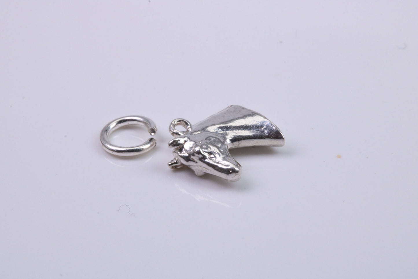 Horse Head Charm, Traditional Charm, Made from Solid 925 Grade Sterling Silver, Complete with Attachment Link