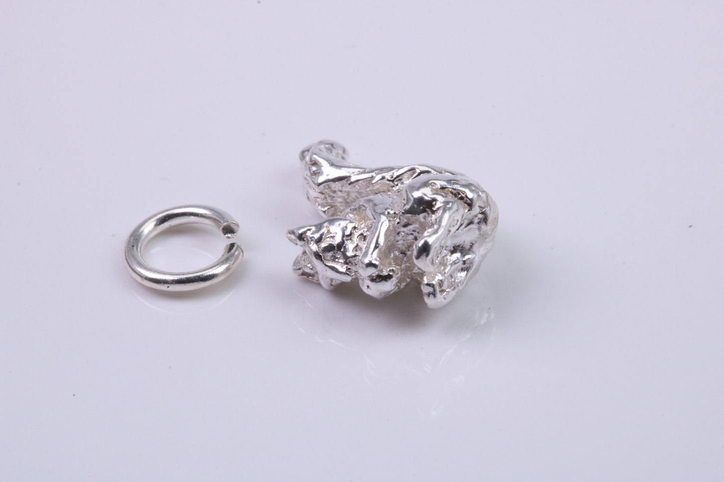 Squirrel Charm, Traditional Charm, Made from Solid 925 Grade Sterling Silver, Complete with Attachment Link