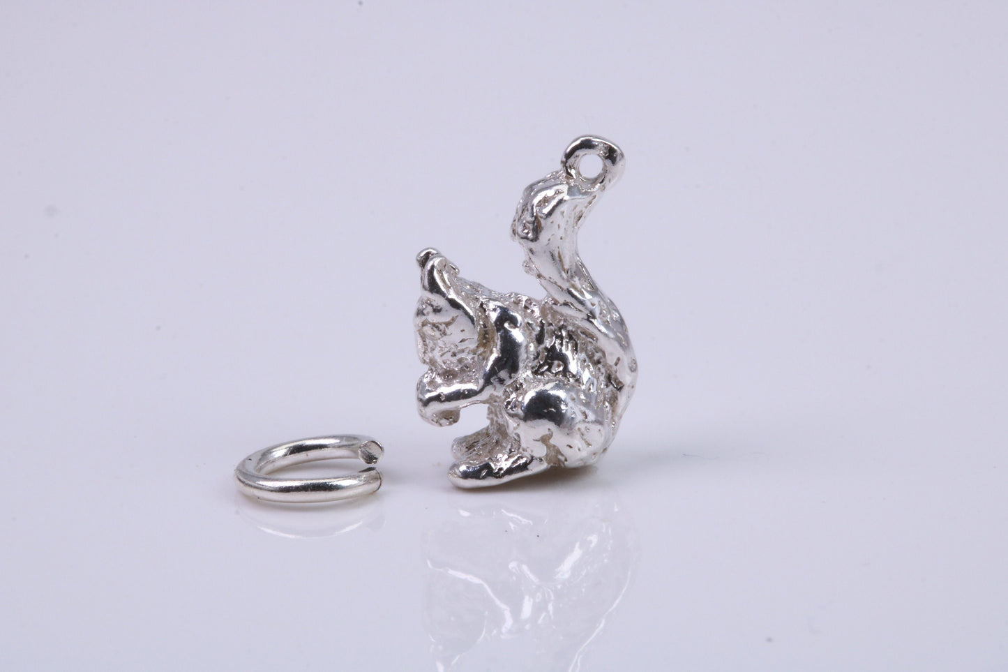 Squirrel Charm, Traditional Charm, Made from Solid 925 Grade Sterling Silver, Complete with Attachment Link
