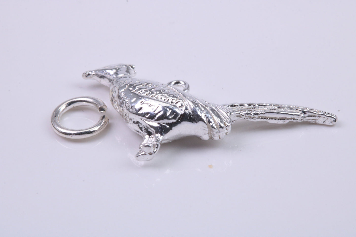Pheasant Charm, Traditional Charm, Made from Solid 925 Grade Sterling Silver, Complete with Attachment Link