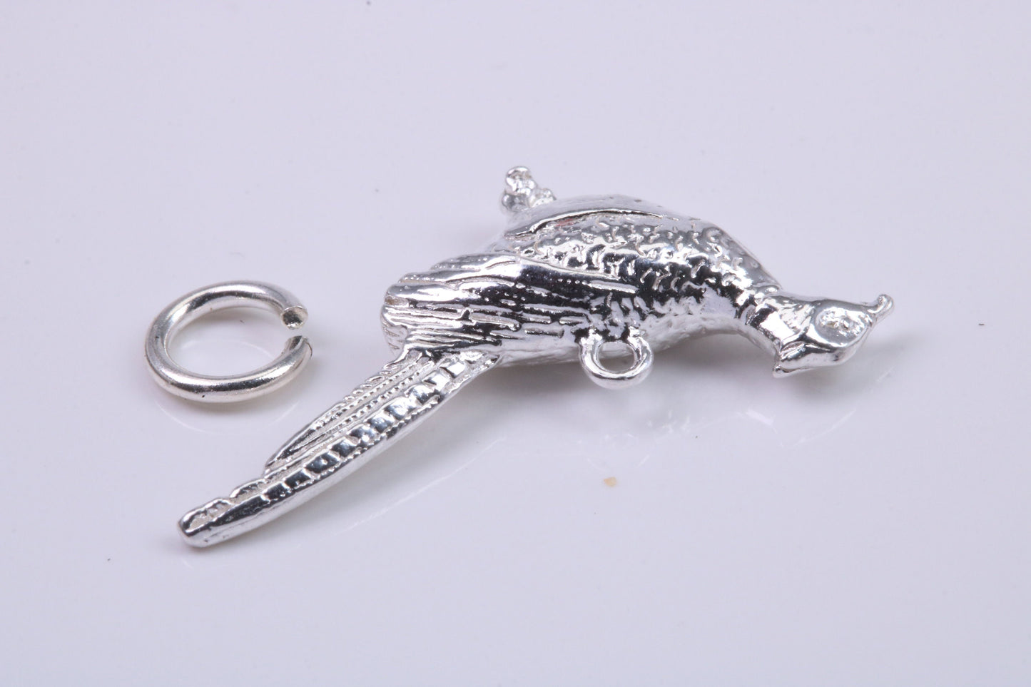 Pheasant Charm, Traditional Charm, Made from Solid 925 Grade Sterling Silver, Complete with Attachment Link