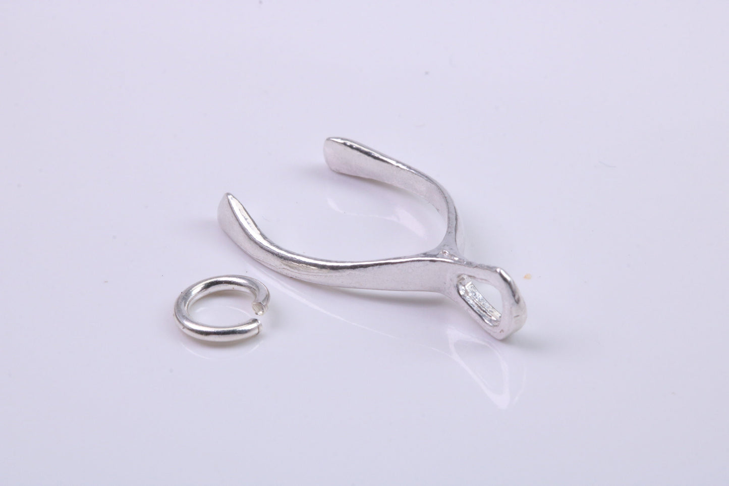 Wish Bone Charm, Traditional Charm, Made from Solid 925 Grade Sterling Silver, Complete with Attachment Link
