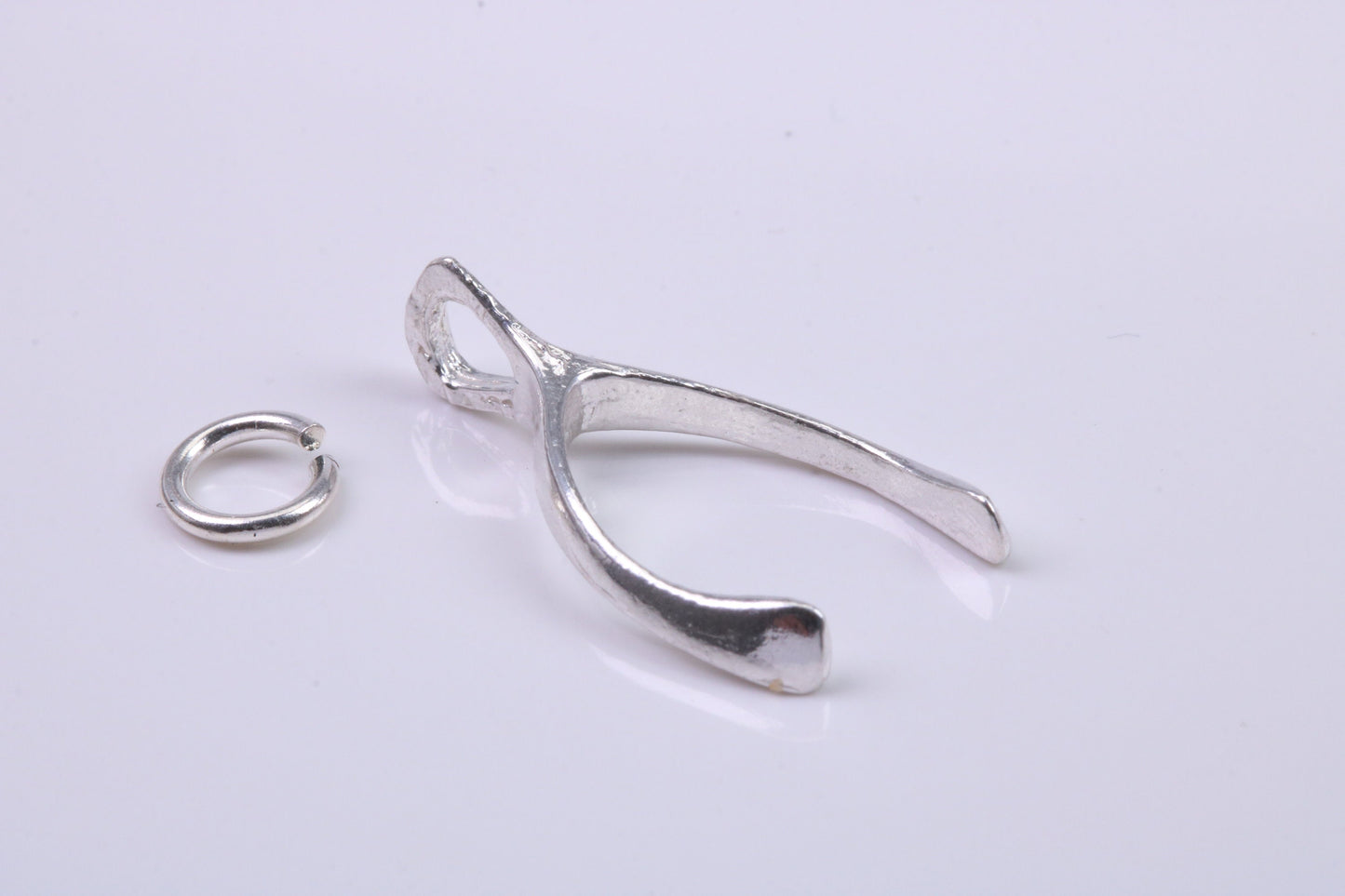 Wish Bone Charm, Traditional Charm, Made from Solid 925 Grade Sterling Silver, Complete with Attachment Link