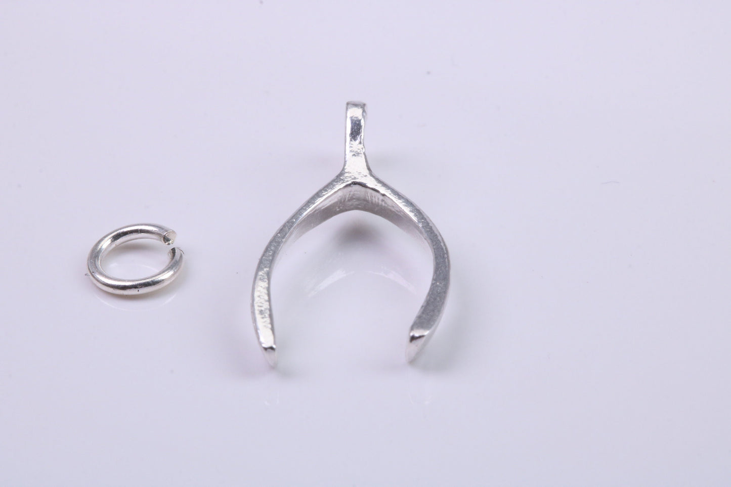 Wish Bone Charm, Traditional Charm, Made from Solid 925 Grade Sterling Silver, Complete with Attachment Link