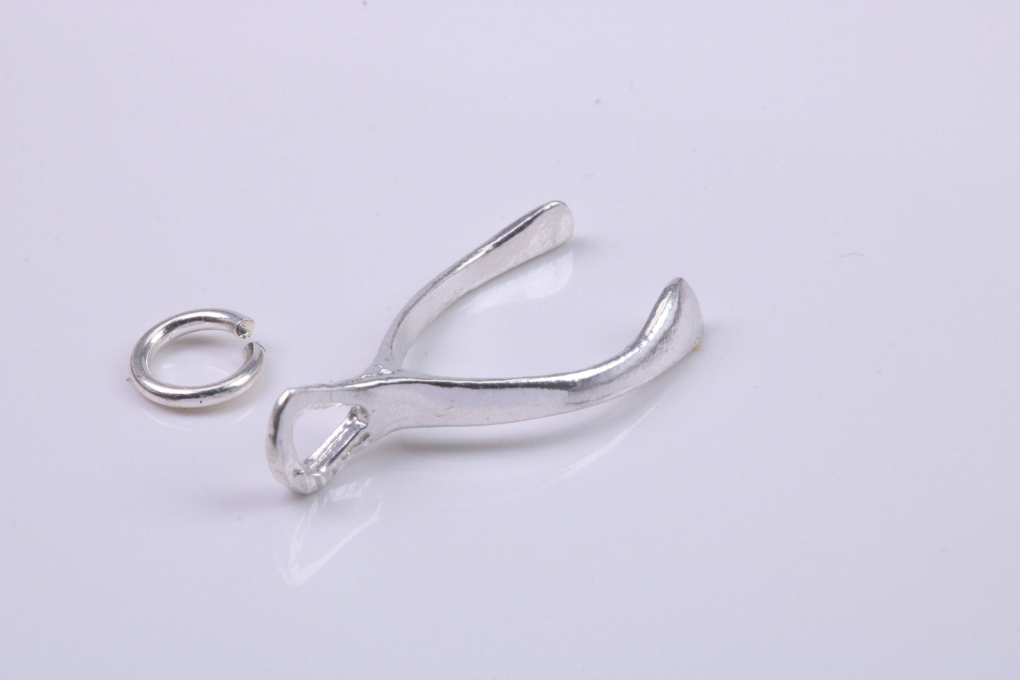 Wish Bone Charm, Traditional Charm, Made from Solid 925 Grade Sterling Silver, Complete with Attachment Link