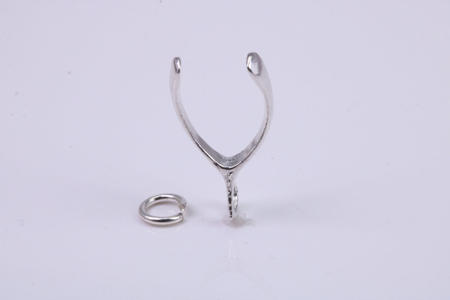 Wish Bone Charm, Traditional Charm, Made from Solid 925 Grade Sterling Silver, Complete with Attachment Link