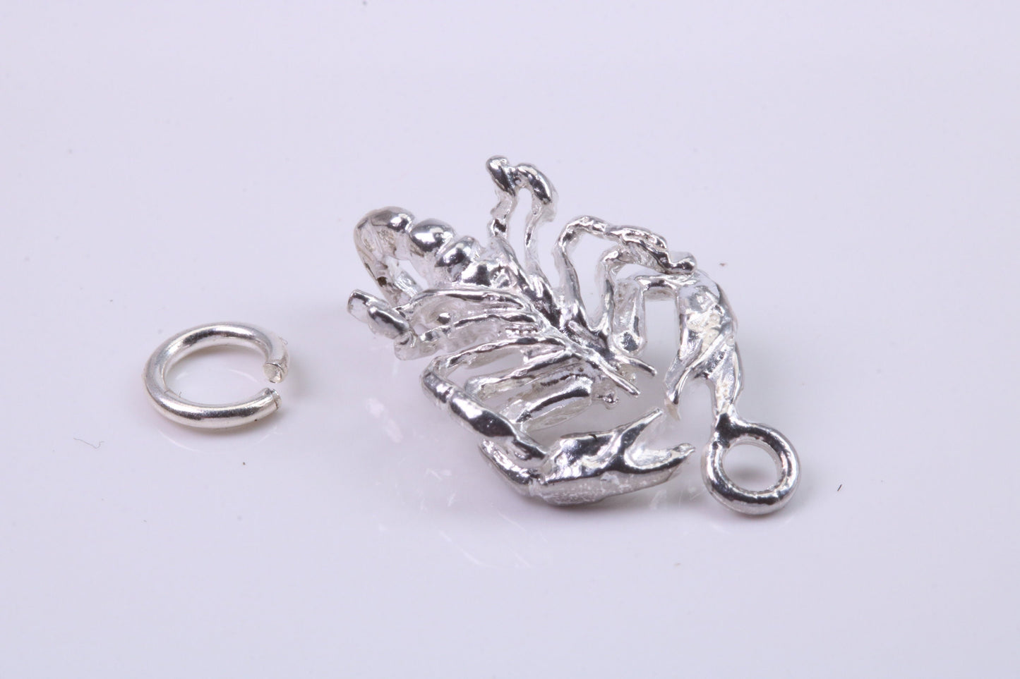 Scorpio Zodiac Sign Charm, Traditional Charm, Made from Solid 925 Grade Sterling Silver, Complete with Attachment Link