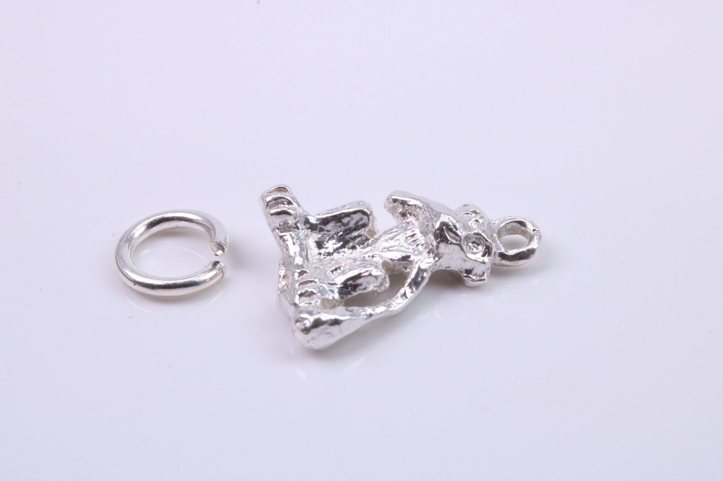Speak no Evil Monkey Charm, Traditional Charm, Made from Solid 925 Grade Sterling Silver, Complete with Attachment Link