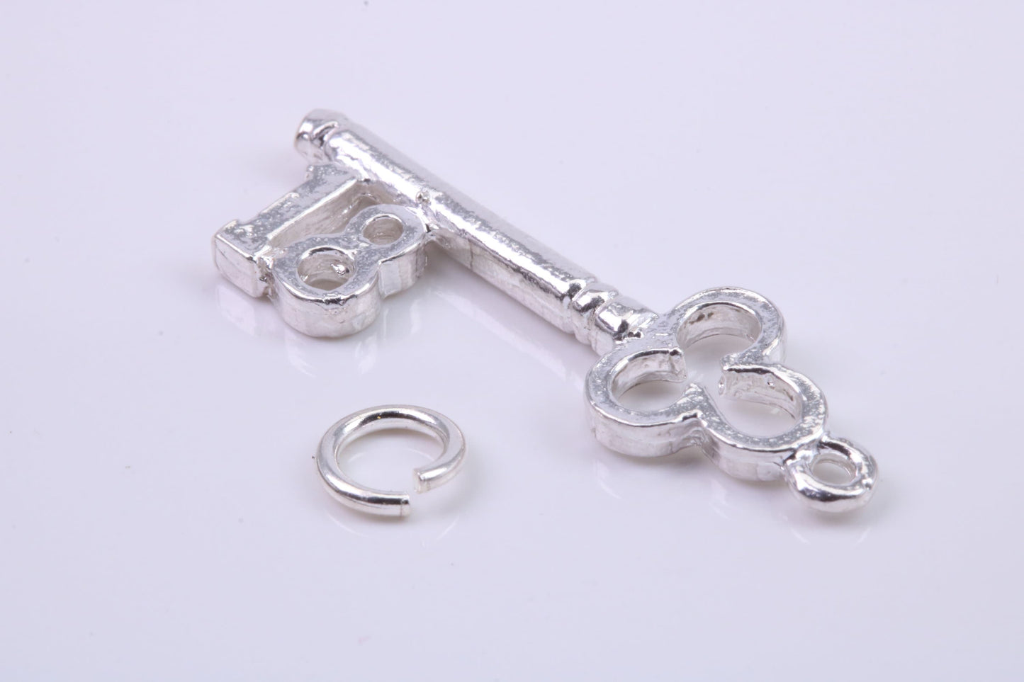 18th Birthday Key Charm, Traditional Charm, Made from Solid 925 Grade Sterling Silver, Complete with Attachment Link