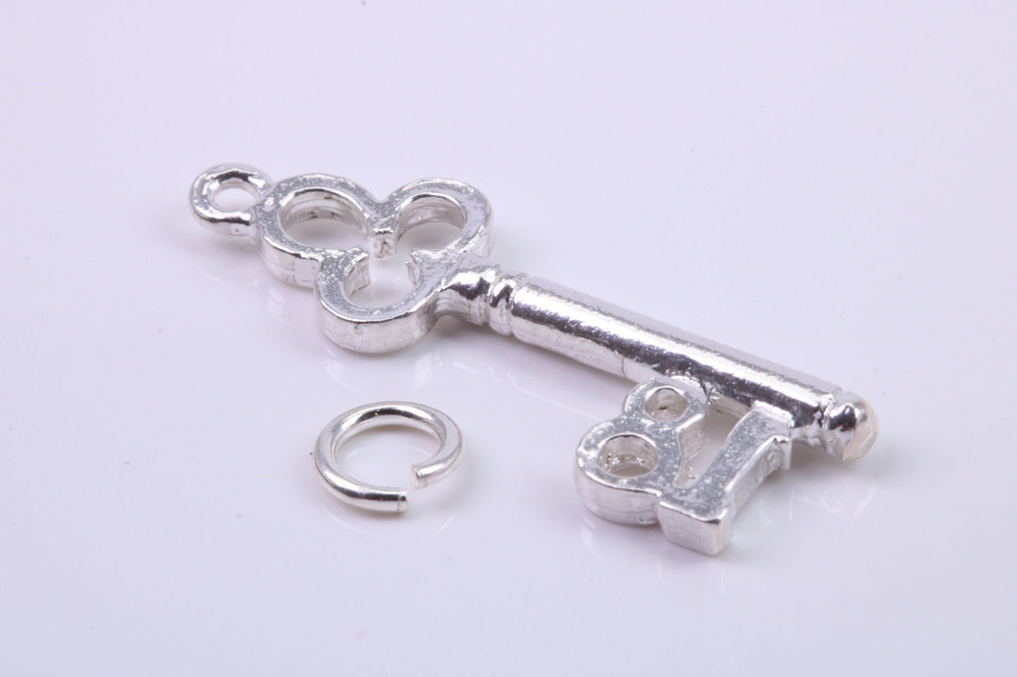 18th Birthday Key Charm, Traditional Charm, Made from Solid 925 Grade Sterling Silver, Complete with Attachment Link