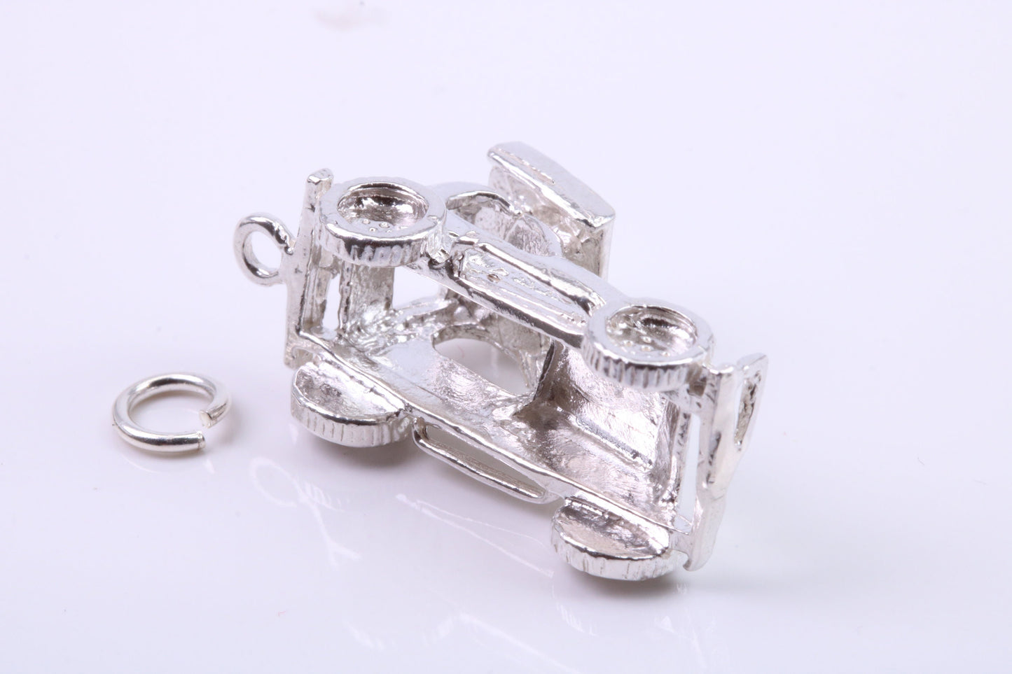 Stock Car Charm, Traditional Charm, Made from Solid 925 Grade Sterling Silver, Complete with Attachment Link