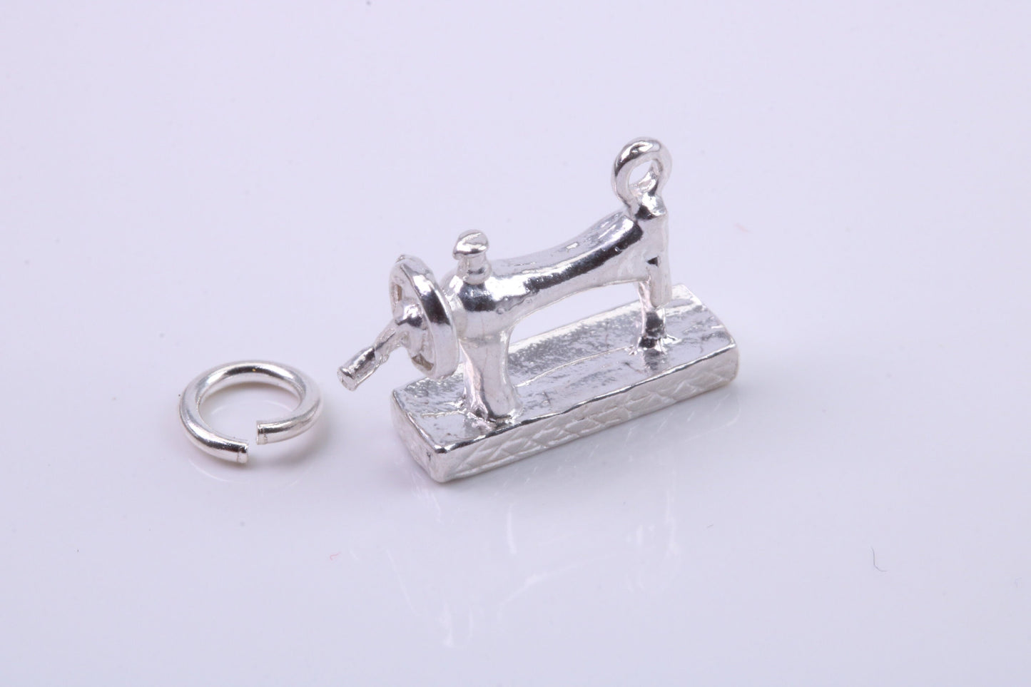 Sewing Machine Charm, Traditional Charm, Made from Solid 925 Grade Sterling Silver, Complete with Attachment Link