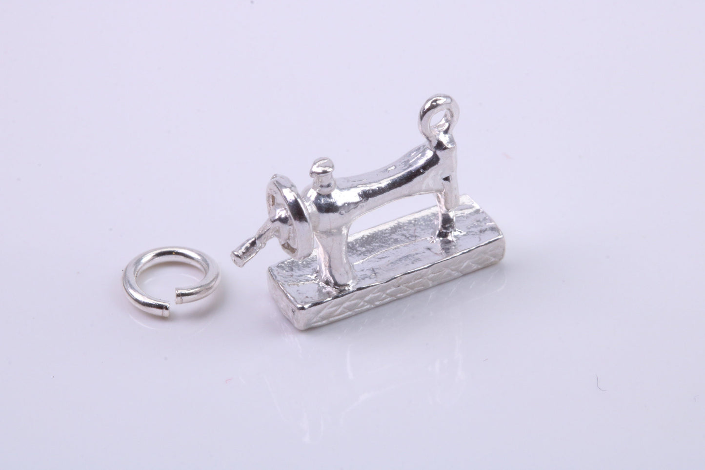 Sewing Machine Charm, Traditional Charm, Made from Solid 925 Grade Sterling Silver, Complete with Attachment Link