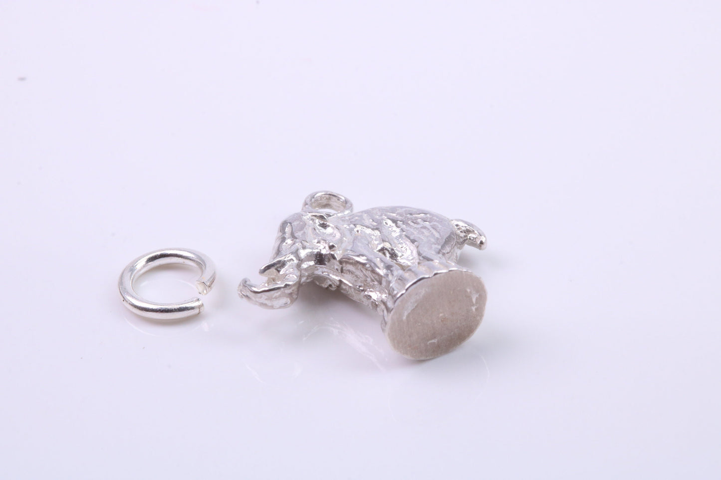 Circus Elephant Charm, Traditional Charm, Made from Solid 925 Grade Sterling Silver, Complete with Attachment Link