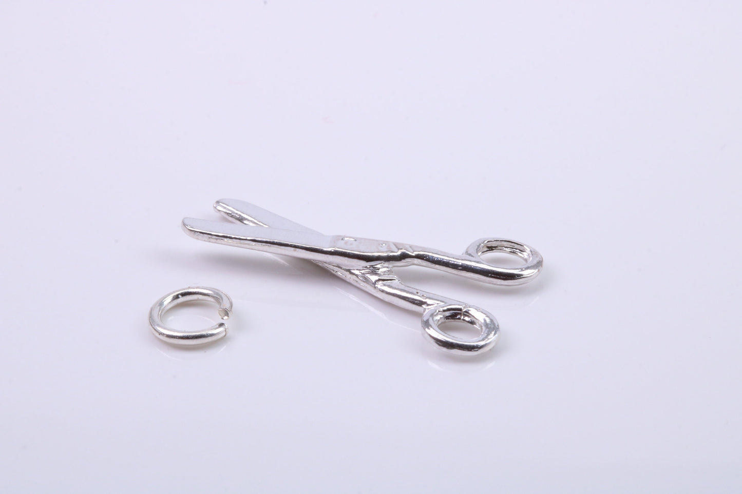 Scissor Charm, Traditional Charm, Made from Solid 925 Grade Sterling Silver, Complete with Attachment Link