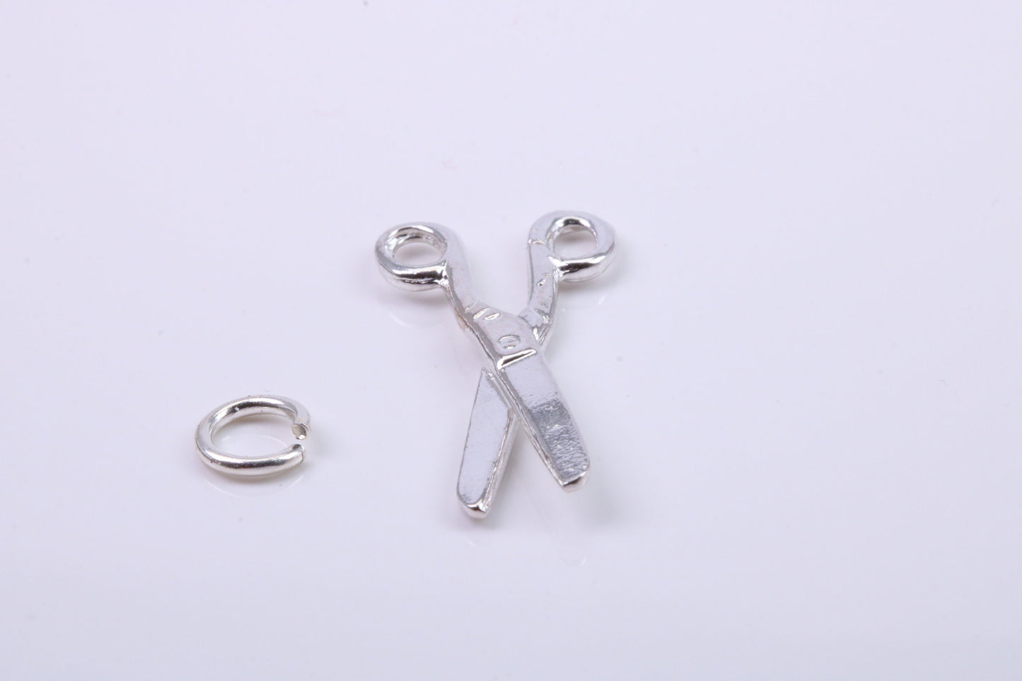 Scissor Charm, Traditional Charm, Made from Solid 925 Grade Sterling Silver, Complete with Attachment Link