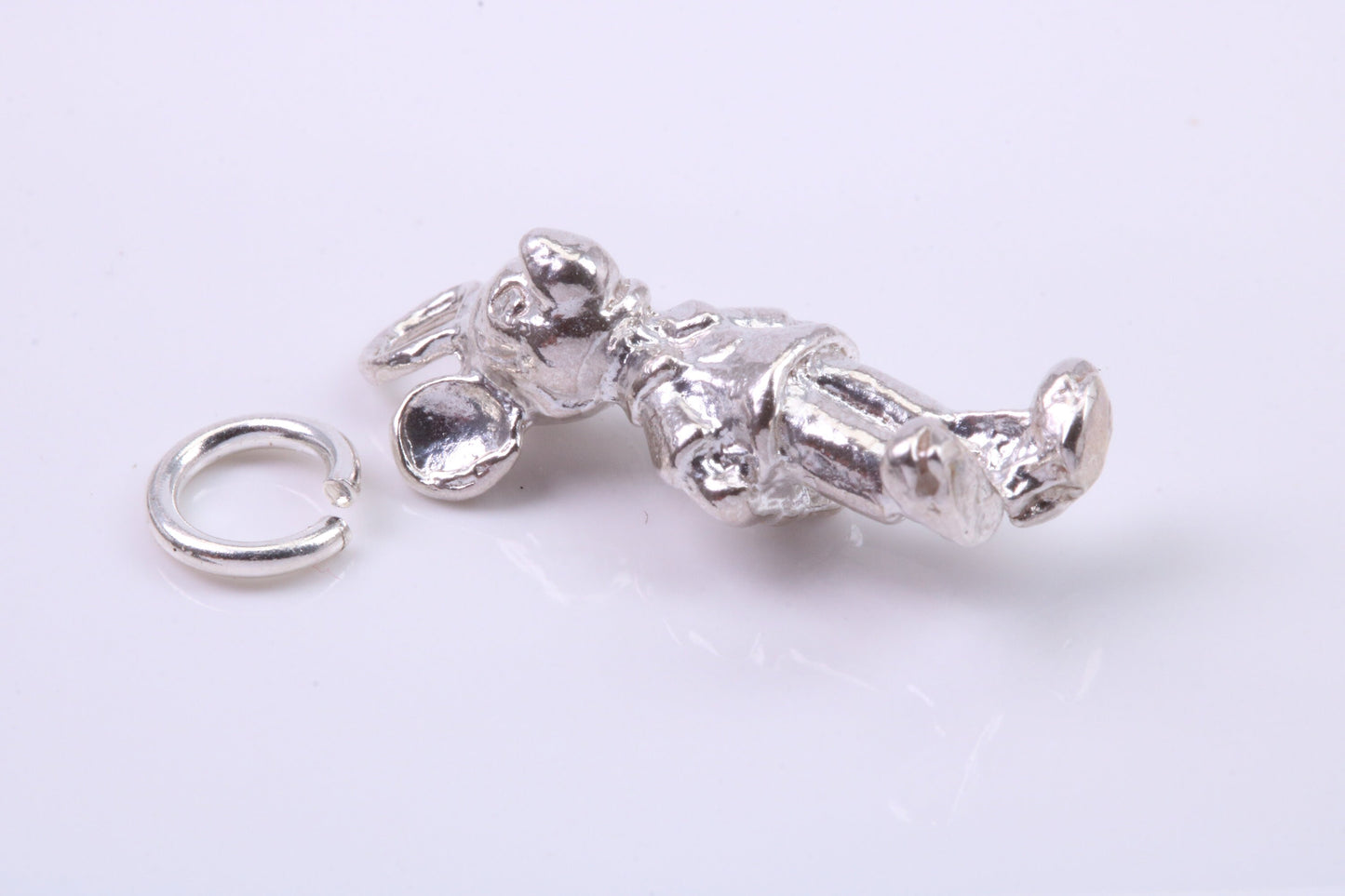 Standing Mouse Charm, Traditional Charm, Made from Solid 925 Grade Sterling Silver, Complete with Attachment Link