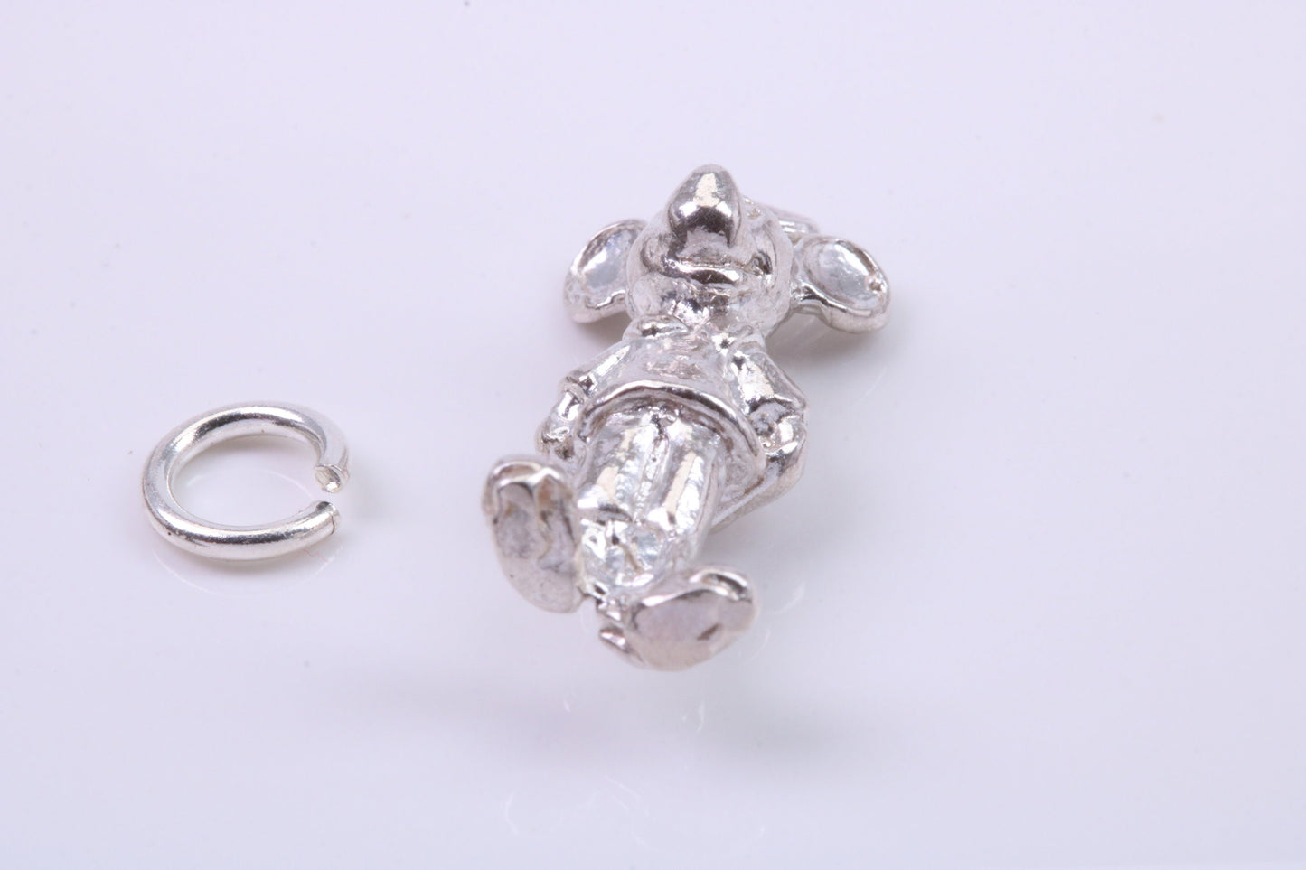Standing Mouse Charm, Traditional Charm, Made from Solid 925 Grade Sterling Silver, Complete with Attachment Link