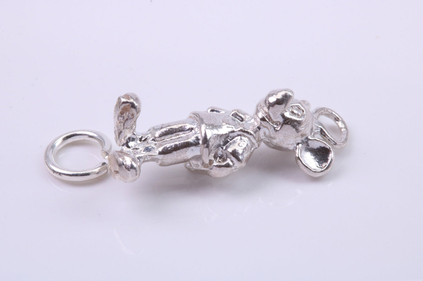Standing Mouse Charm, Traditional Charm, Made from Solid 925 Grade Sterling Silver, Complete with Attachment Link