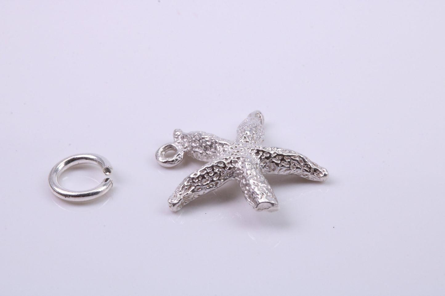 Star Fish Charm, Traditional Charm, Made from Solid 925 Grade Sterling Silver, Complete with Attachment Link