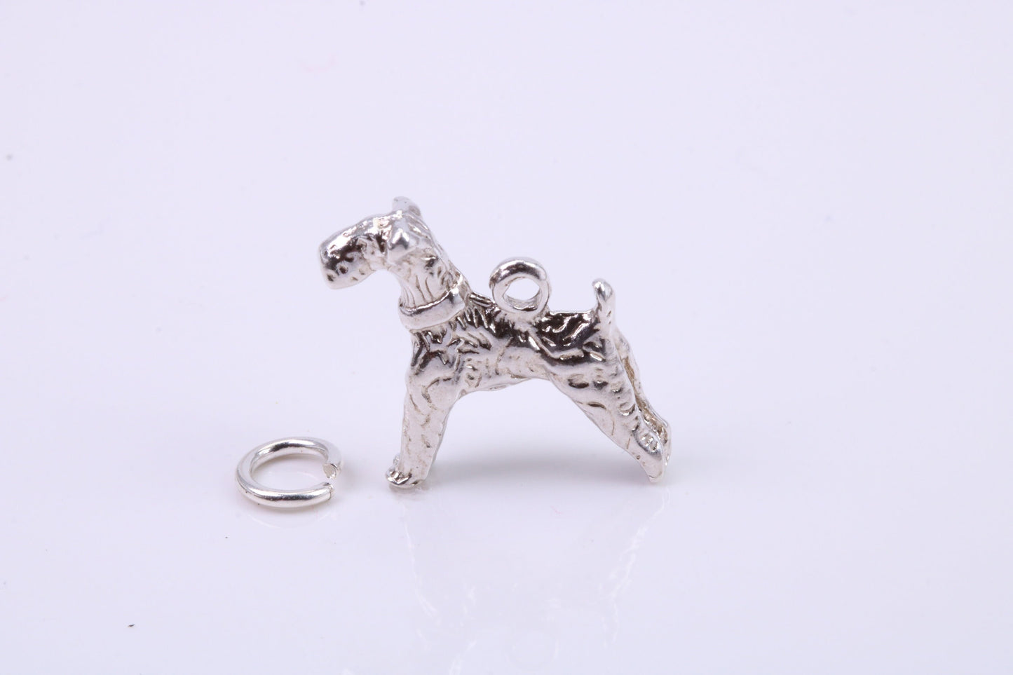 Schnauzer Dog Charm, Traditional Charm, Made from Solid 925 Grade Sterling Silver, Complete with Attachment Link