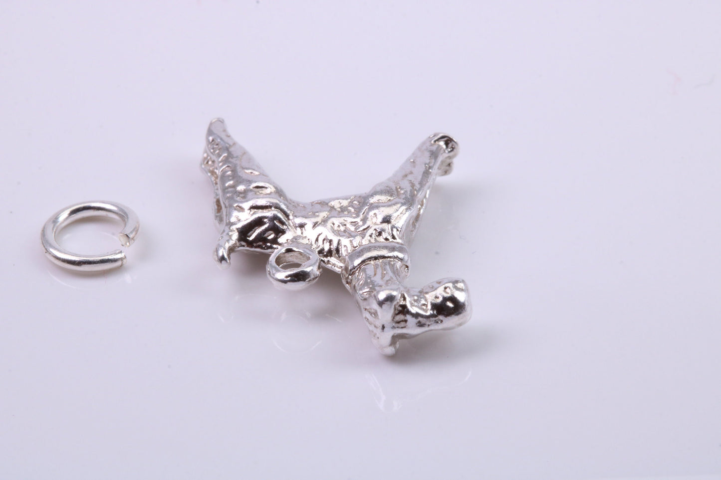 Schnauzer Dog Charm, Traditional Charm, Made from Solid 925 Grade Sterling Silver, Complete with Attachment Link