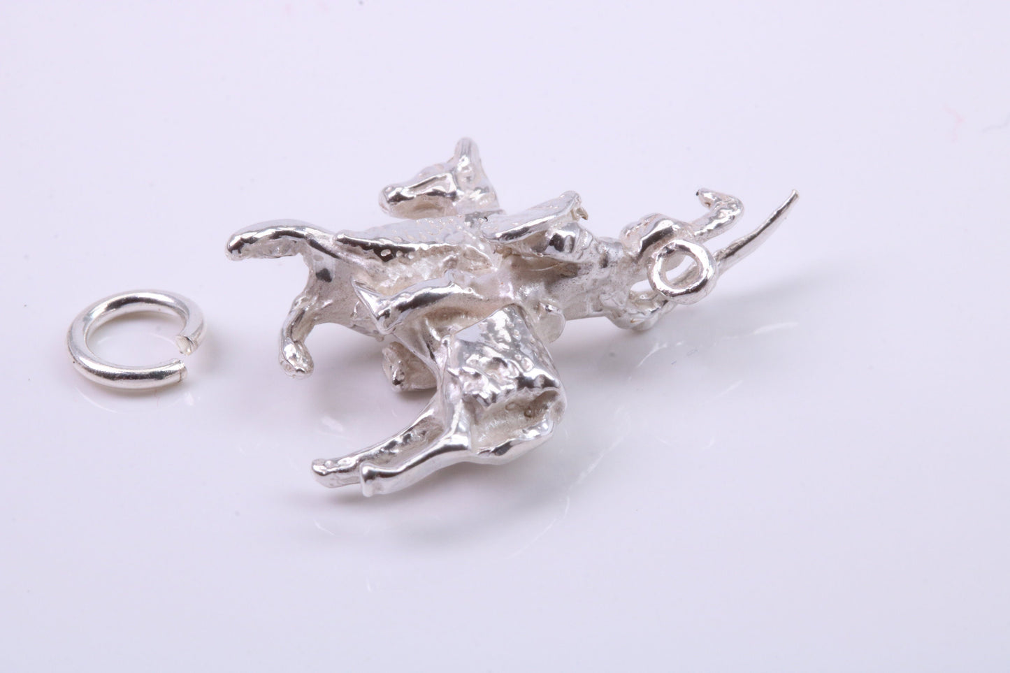 Knight on Horse Charm, Traditional Charm, Made from Solid 925 Grade Sterling Silver, Complete with Attachment Link