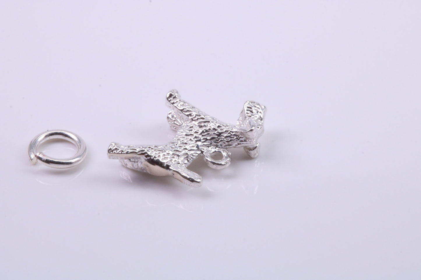 Airedale Terrier Dog Charm, Traditional Charm, Made from Solid 925 Grade Sterling Silver, Complete with Attachment Link