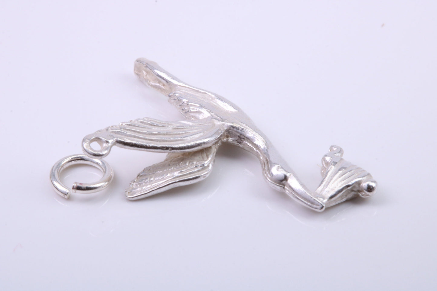 Flying Stork Delivering Baby Charm, Traditional Charm, Made from Solid 925 Grade Sterling Silver, Complete with Attachment Link