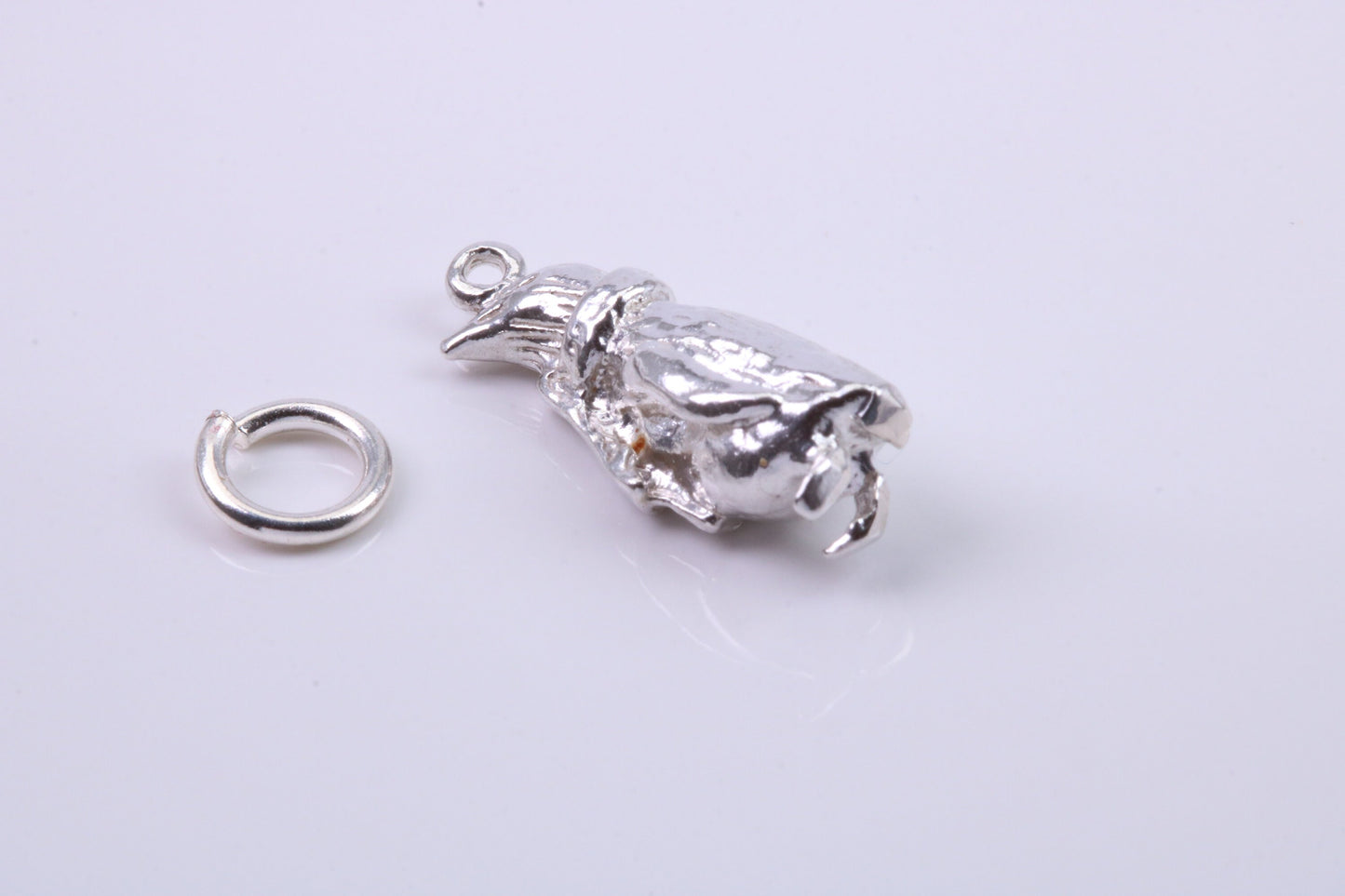 Penguin Charm, Traditional Charm, Made from Solid 925 Grade Sterling Silver, Complete with Attachment Link