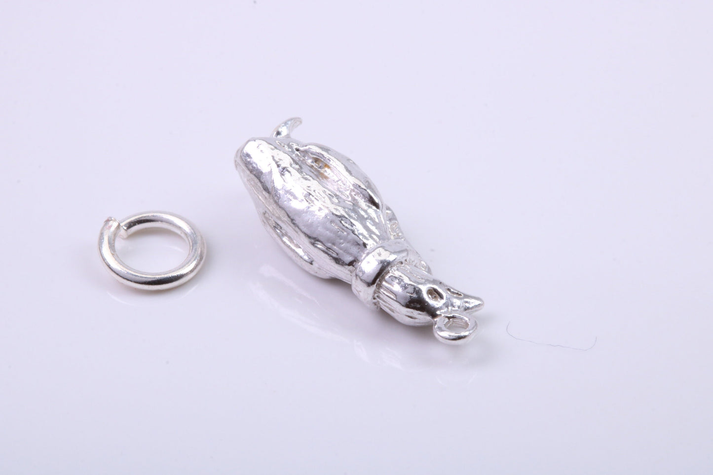 Penguin Charm, Traditional Charm, Made from Solid 925 Grade Sterling Silver, Complete with Attachment Link