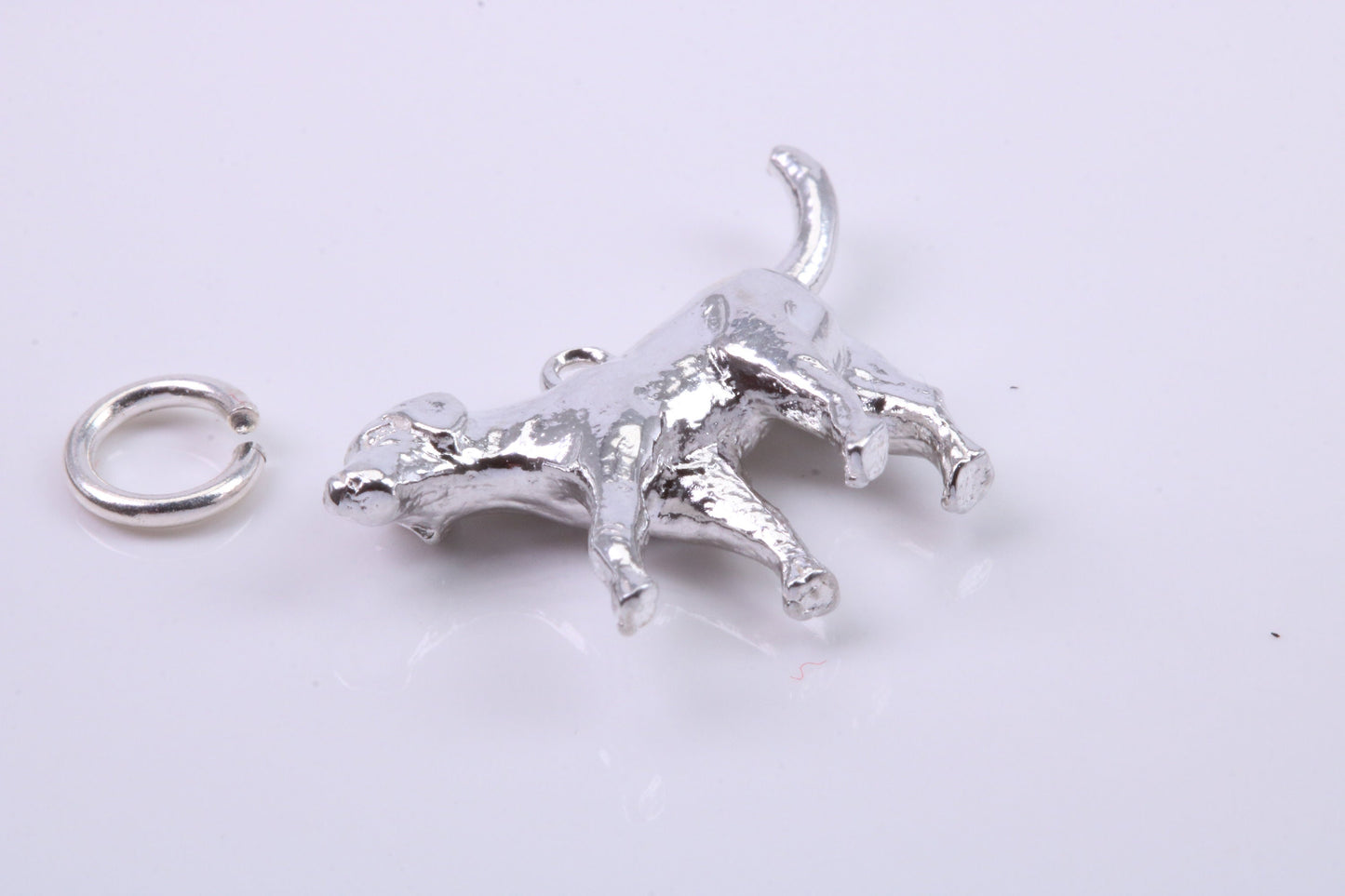 Fox Hound Dog Charm, Traditional Charm, Made from Solid 925 Grade Sterling Silver, Complete with Attachment Link