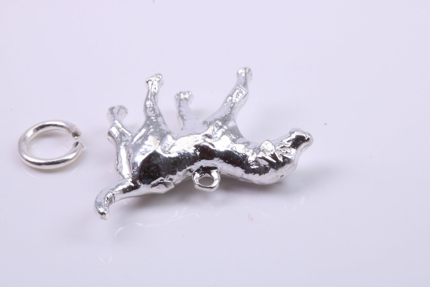 Fox Hound Dog Charm, Traditional Charm, Made from Solid 925 Grade Sterling Silver, Complete with Attachment Link