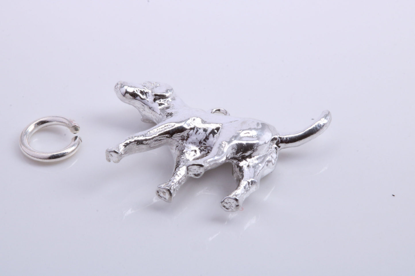 Fox Hound Dog Charm, Traditional Charm, Made from Solid 925 Grade Sterling Silver, Complete with Attachment Link