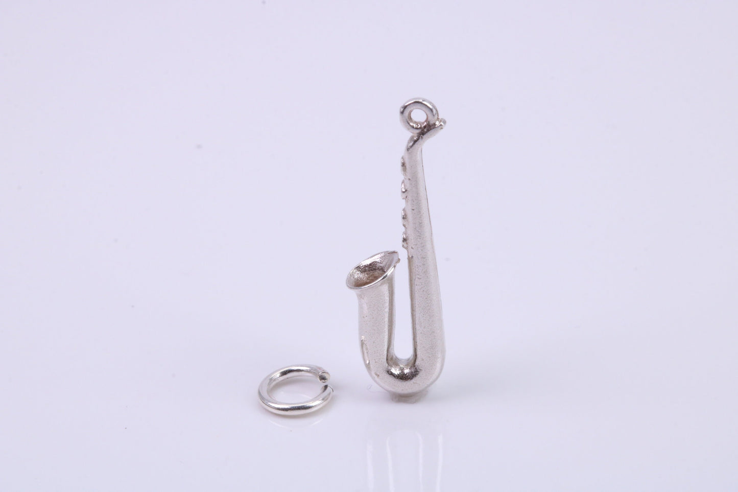 Saxophone Charm, Traditional Charm, Made from Solid 925 Grade Sterling Silver, Complete with Attachment Link