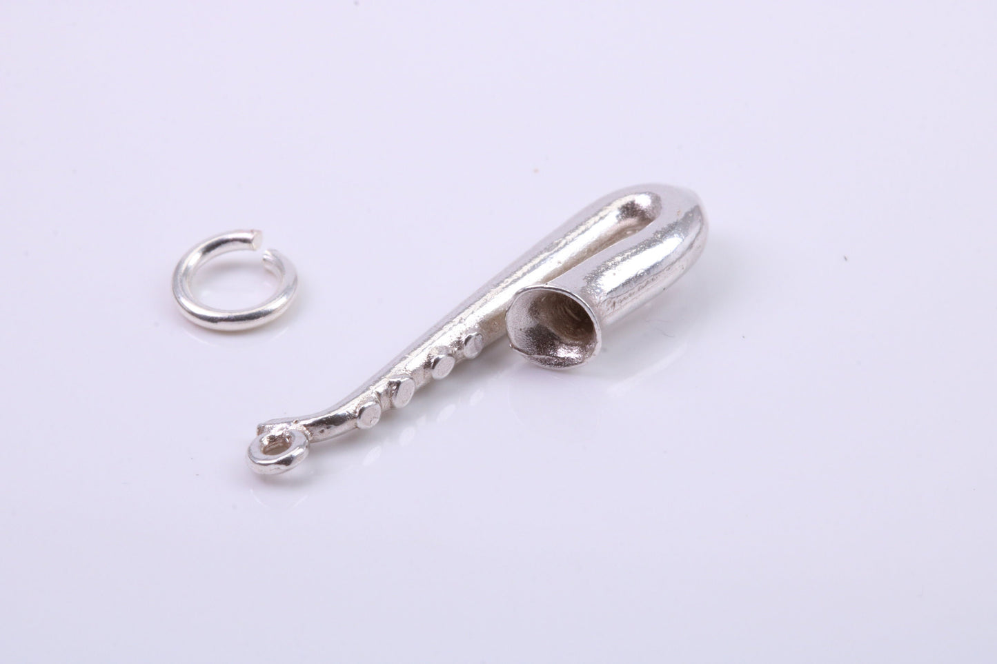 Saxophone Charm, Traditional Charm, Made from Solid 925 Grade Sterling Silver, Complete with Attachment Link