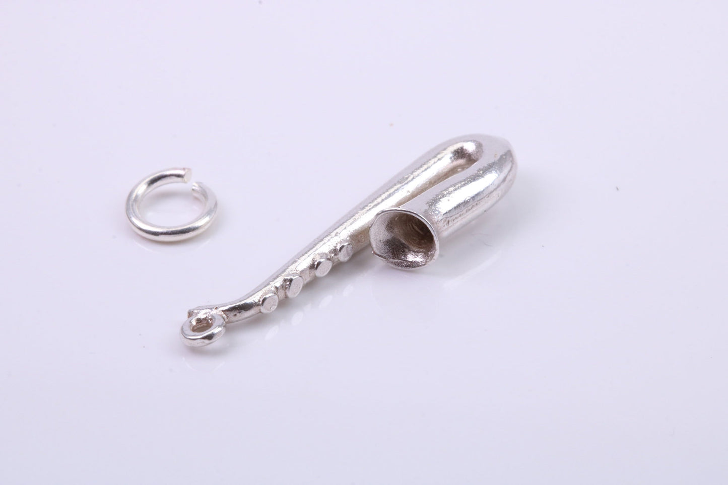 Saxophone Charm, Traditional Charm, Made from Solid 925 Grade Sterling Silver, Complete with Attachment Link