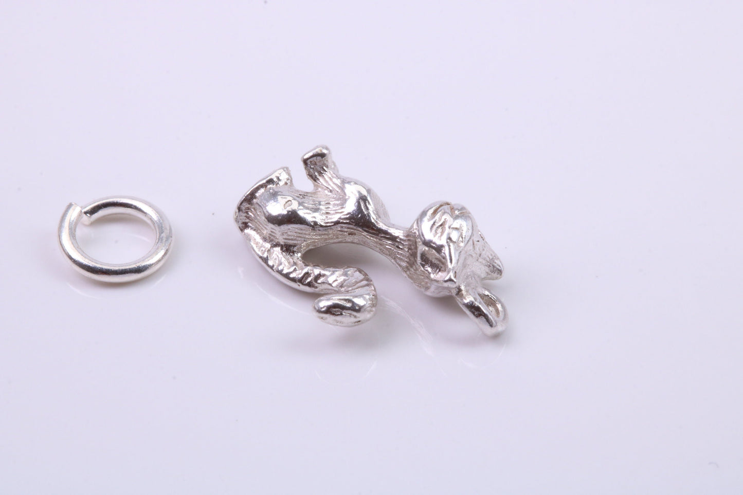 Cat Charm, Traditional Charm, Made from Solid 925 Grade Sterling Silver, Complete with Attachment Link