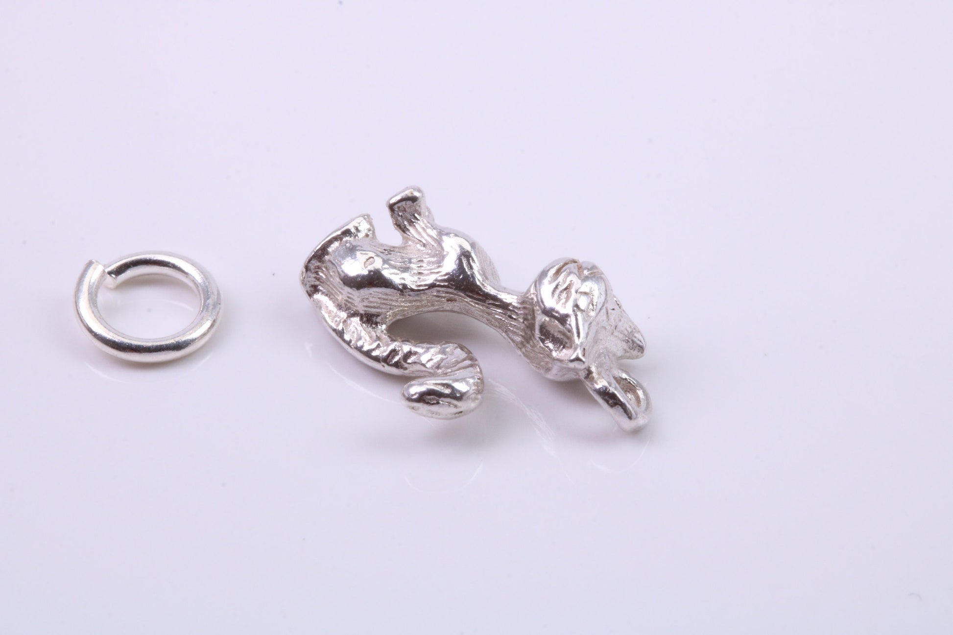 Cat Charm, Traditional Charm, Made from Solid 925 Grade Sterling Silver, Complete with Attachment Link
