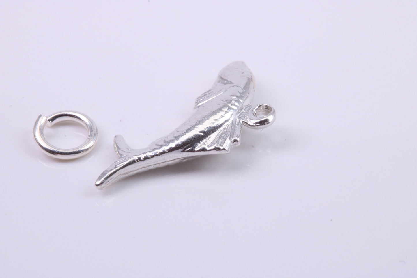 Salmon Fish Charm, Traditional Charm, Made from Solid 925 Grade Sterling Silver, Complete with Attachment Link