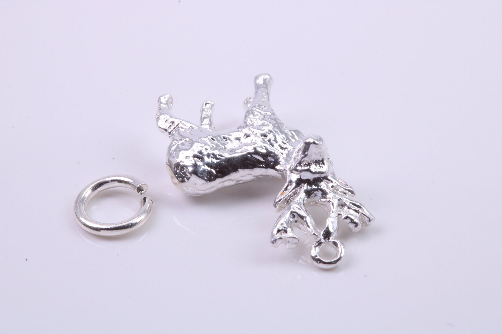 Deer Charm, Traditional Charm, Made from Solid 925 Grade Sterling Silver, Complete with Attachment Link