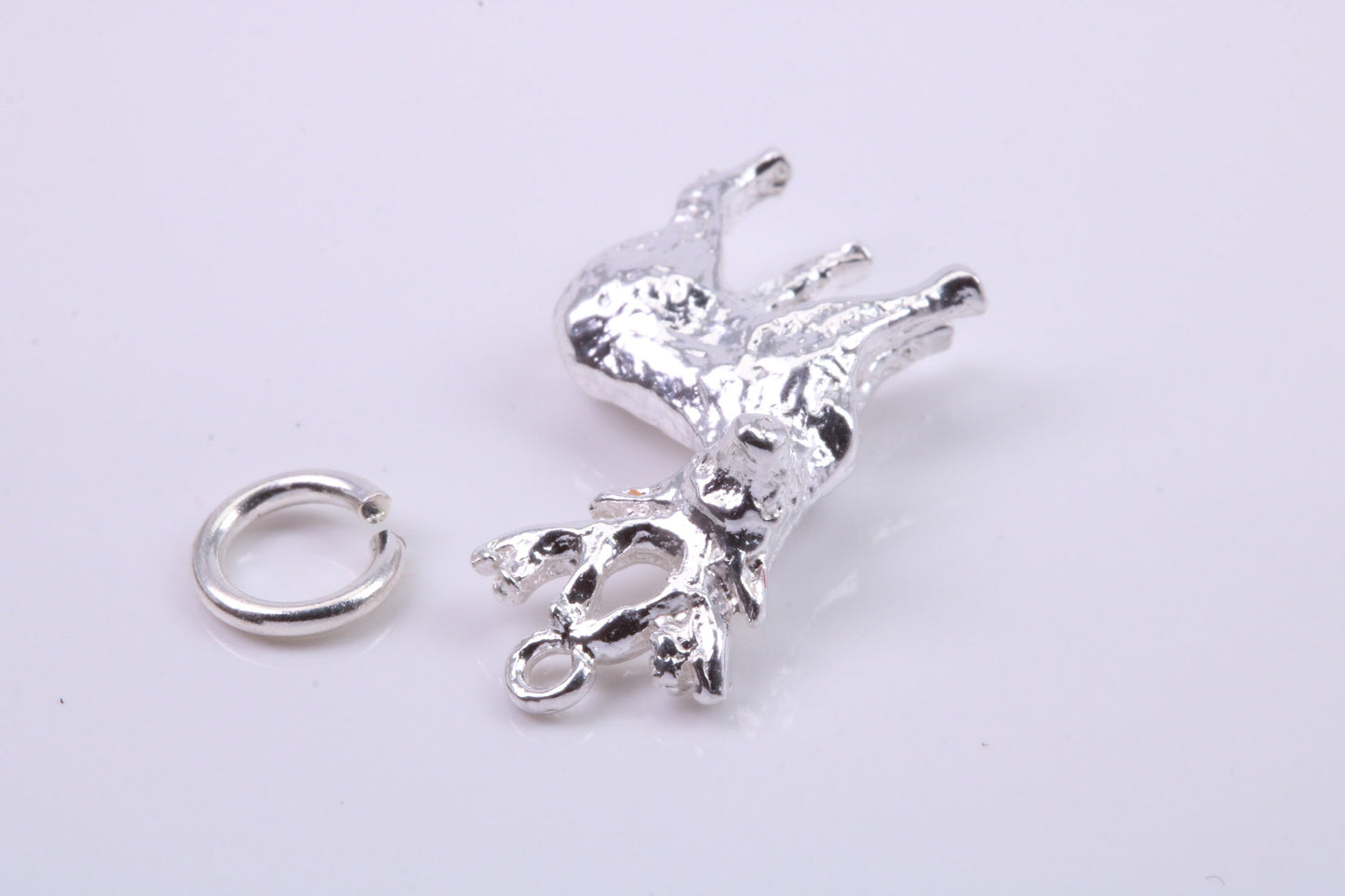 Deer Charm, Traditional Charm, Made from Solid 925 Grade Sterling Silver, Complete with Attachment Link