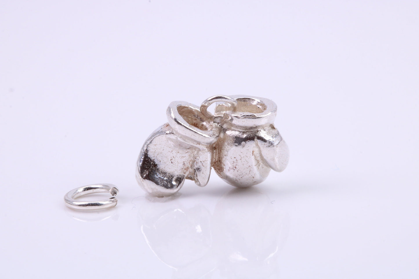 Pair of Boxing Gloves Charm, Traditional Charm, Made from Solid 925 Grade Sterling Silver, Complete with Attachment Link